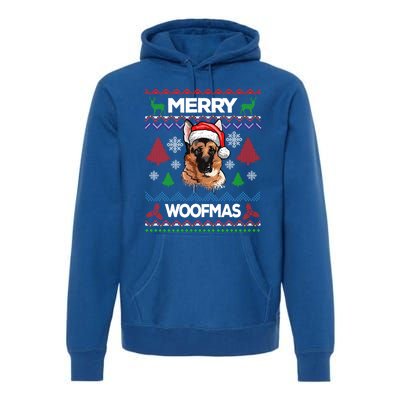 Merry Woofmas Ugly Sweater Christmas Ger Shepherd Lover Gift Premium Hoodie