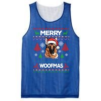 Merry Woofmas Ugly Sweater Christmas Ger Shepherd Lover Gift Mesh Reversible Basketball Jersey Tank