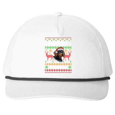 Merry Woofmas Ugly Sweater Christmas Dachshund Lover Gift Funny Gift Snapback Five-Panel Rope Hat