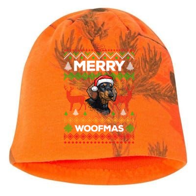 Merry Woofmas Ugly Sweater Christmas Dachshund Lover Gift Funny Gift Kati - Camo Knit Beanie