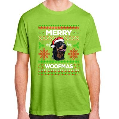 Merry Woofmas Ugly Sweater Christmas Rottweiler Lover Gift Cute Gift Adult ChromaSoft Performance T-Shirt