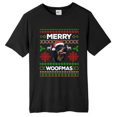 Merry Woofmas Ugly Sweater Christmas Rottweiler Lover Gift Cute Gift Tall Fusion ChromaSoft Performance T-Shirt