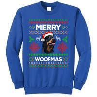 Merry Woofmas Ugly Sweater Christmas Rottweiler Lover Gift Cute Gift Tall Sweatshirt