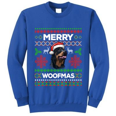 Merry Woofmas Ugly Sweater Christmas Rottweiler Lover Gift Cute Gift Tall Sweatshirt