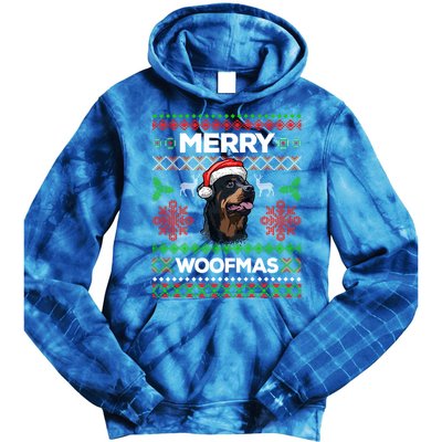 Merry Woofmas Ugly Sweater Christmas Rottweiler Lover Gift Cute Gift Tie Dye Hoodie