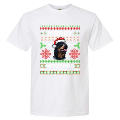 Merry Woofmas Ugly Sweater Christmas Rottweiler Lover Gift Cute Gift Garment-Dyed Heavyweight T-Shirt