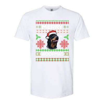 Merry Woofmas Ugly Sweater Christmas Rottweiler Lover Gift Cute Gift Softstyle CVC T-Shirt