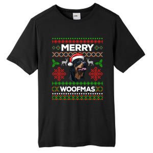 Merry Woofmas Ugly Sweater Christmas Rottweiler Lover Gift Tall Fusion ChromaSoft Performance T-Shirt