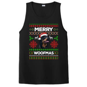 Merry Woofmas Ugly Sweater Christmas Rottweiler Lover Gift PosiCharge Competitor Tank