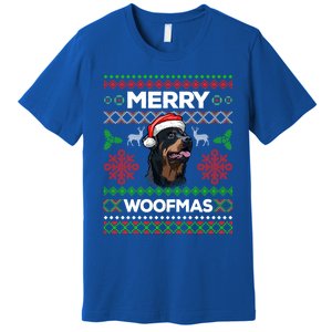 Merry Woofmas Ugly Sweater Christmas Rottweiler Lover Gift Premium T-Shirt