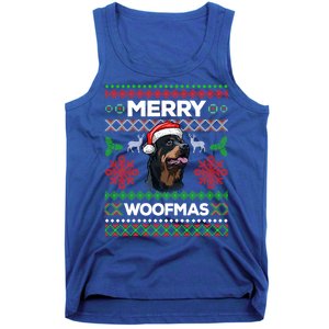 Merry Woofmas Ugly Sweater Christmas Rottweiler Lover Gift Tank Top