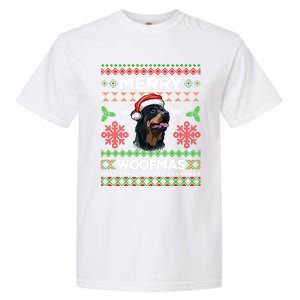 Merry Woofmas Ugly Sweater Christmas Rottweiler Lover Gift Garment-Dyed Heavyweight T-Shirt