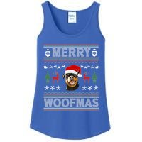 Merry Woofmas Ugly Christmas Rottweiler Xmas Party Cute Gift Ladies Essential Tank