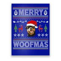 Merry Woofmas Ugly Christmas Rottweiler Xmas Party Cute Gift Poster