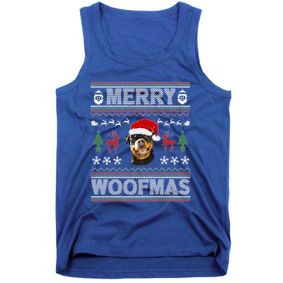 Merry Woofmas Ugly Christmas Rottweiler Xmas Party Cute Gift Tank Top