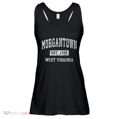 Morgantown West Virginia Wv Vintage Sports Ladies Essential Flowy Tank