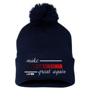 Make West Virginia Great Again Pom Pom 12in Knit Beanie