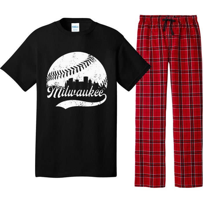 Milwaukee Wisconsin Vintage Skyline Apparel Pajama Set