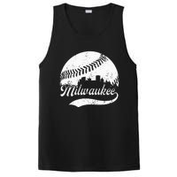 Milwaukee Wisconsin Vintage Skyline Apparel PosiCharge Competitor Tank