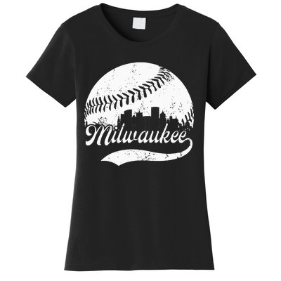 Milwaukee Wisconsin Vintage Skyline Apparel Women's T-Shirt