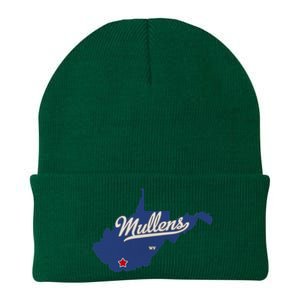 Mullens West Virginia WV Map Knit Cap Winter Beanie