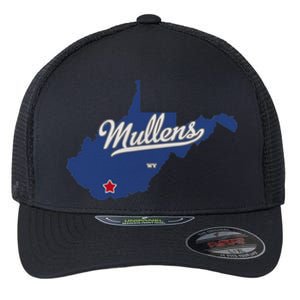 Mullens West Virginia WV Map Flexfit Unipanel Trucker Cap