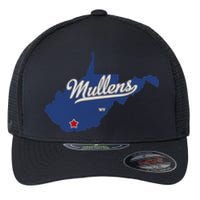 Mullens West Virginia WV Map Flexfit Unipanel Trucker Cap