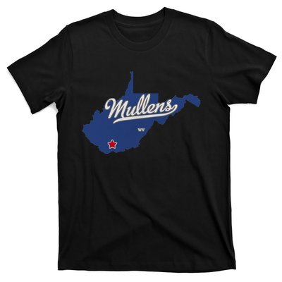 Mullens West Virginia WV Map T-Shirt