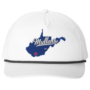 Mullens West Virginia WV Map Snapback Five-Panel Rope Hat