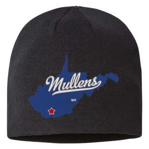 Mullens West Virginia WV Map Sustainable Beanie