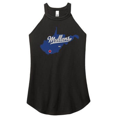 Mullens West Virginia WV Map Women’s Perfect Tri Rocker Tank