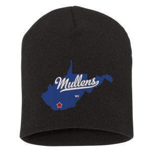 Mullens West Virginia WV Map Short Acrylic Beanie