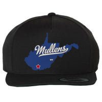 Mullens West Virginia WV Map Wool Snapback Cap