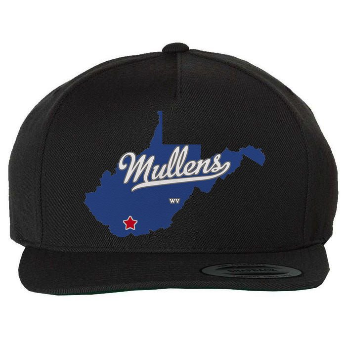 Mullens West Virginia WV Map Wool Snapback Cap