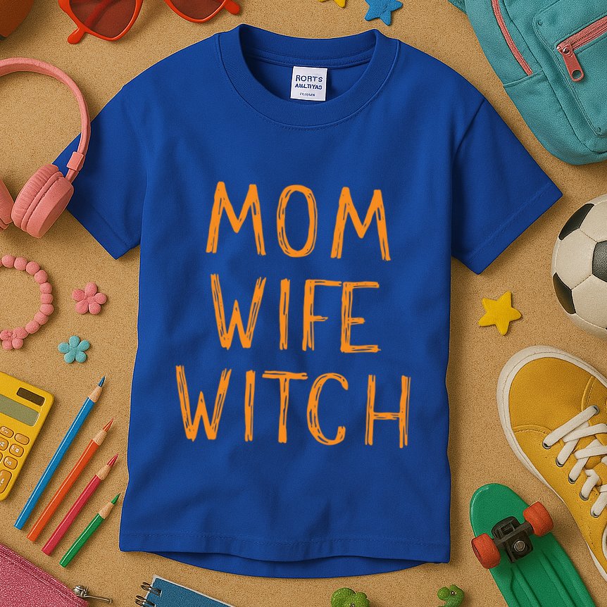 Mom Wife Witch Witchcraft Wiccan Cute Halloween Gift Kids T-Shirt