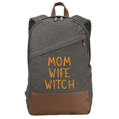 Mom Wife Witch Witchcraft Wiccan Cute Halloween Gift Cotton Canvas Backpack