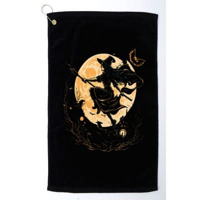 Moon Witch Witchcraft Halloween Gift Platinum Collection Golf Towel