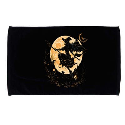 Moon Witch Witchcraft Halloween Gift Microfiber Hand Towel