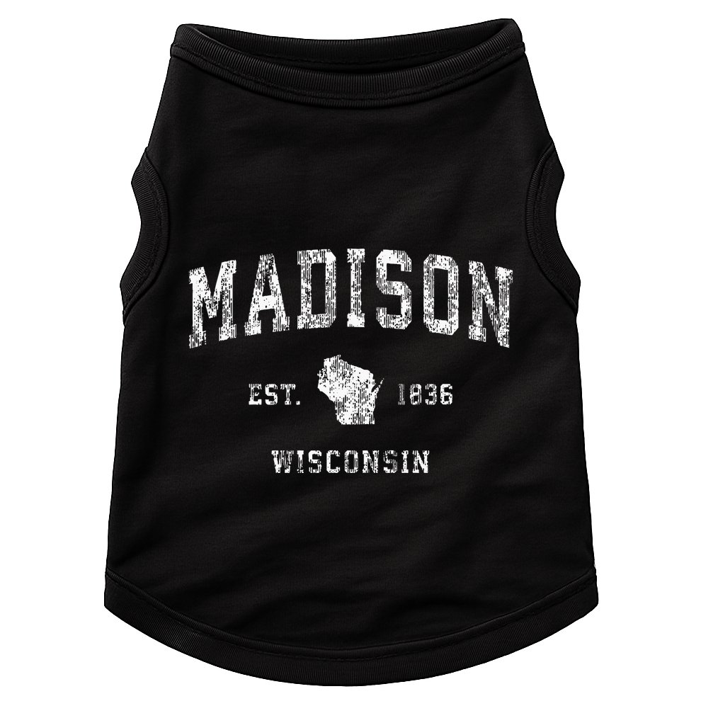 Madison Wisconsin Wi Vintage Athletic Sports Design Doggie Tank