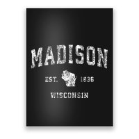Madison Wisconsin Wi Vintage Athletic Sports Design Poster