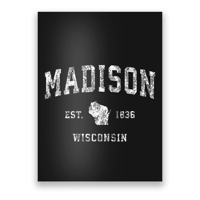 Madison Wisconsin Wi Vintage Athletic Sports Design Poster