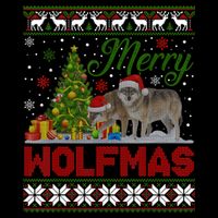 Merry Wolfmas Wolf Christmas Tree Funny Animal Lovers Xmas 16 in Basic Backpack
