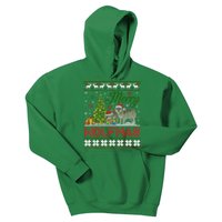 Merry Wolfmas Wolf Christmas Tree Funny Animal Lovers Xmas Kids Hoodie