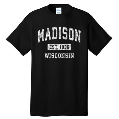 Madison Wisconsin Wi Vintage Sports Design Tall T-Shirt