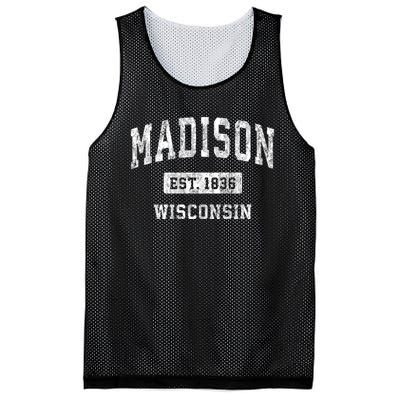 Madison Wisconsin Wi Vintage Sports Design Mesh Reversible Basketball Jersey Tank