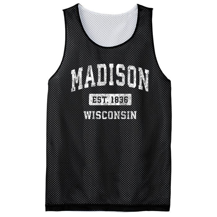 Madison Wisconsin Wi Vintage Sports Design Mesh Reversible Basketball Jersey Tank