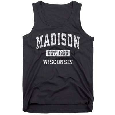 Madison Wisconsin Wi Vintage Sports Design Tank Top