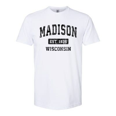 Madison Wisconsin Wi Vintage Sports Design Softstyle® CVC T-Shirt