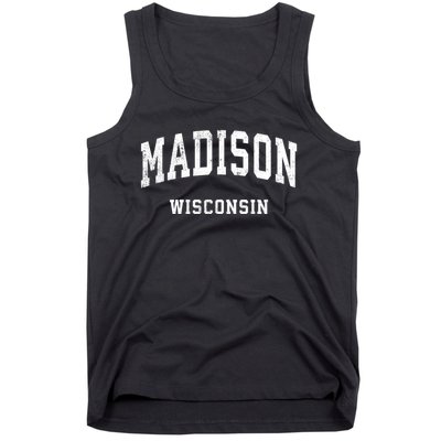 Madison Wisconsin Wi Vintage Athletic Sports Design Tank Top