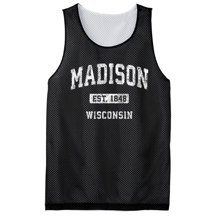 Madison Wisconsin Wi Vintage Athletic Sports Design Mesh Reversible Basketball Jersey Tank